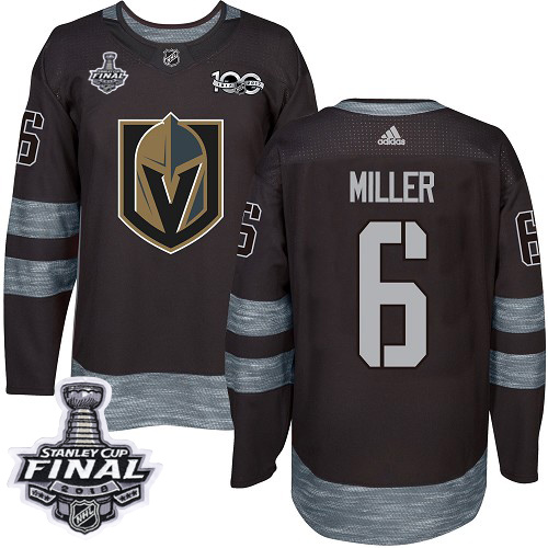Adidas Golden Knights #6 Colin Miller Black 1917-100th Anniversary 2018 Stanley Cup Final Stitched NHL Jersey - Click Image to Close